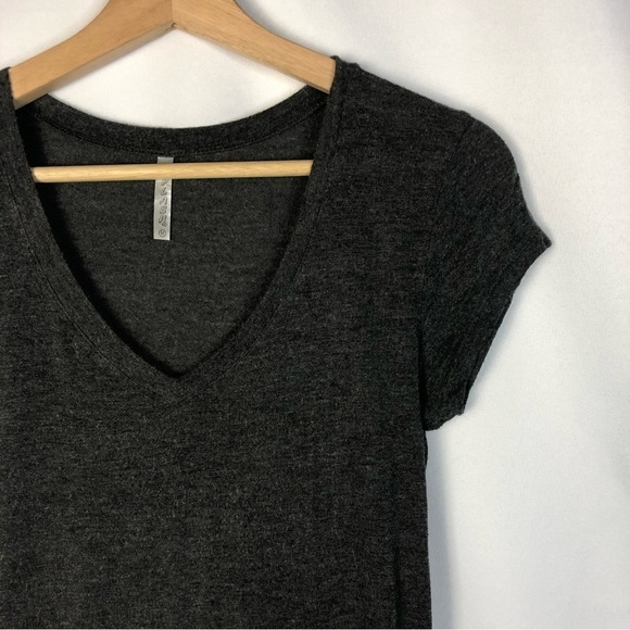 Splash Charcoal Gray Jersey Stretch V-Neck Short Sleeve T-Shirt M - Picture 3 of 3